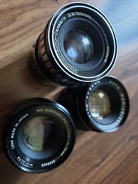 4 vintage film lens - **Parts/Repair**.  Elements issues.