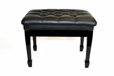 Adjustable Piano Bench P-34SBK Brand New 2 Double Adjustable Knobs Glossy Black No book storage Spad...
