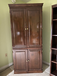 Solid wood computer armoire 