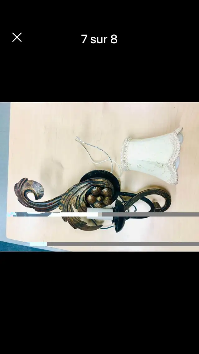 Multi Luminaire 3 piece wall set sconces with beautiful French in Home Décor & Accents in Ottawa - Image 8