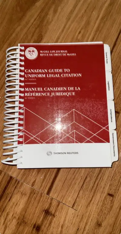 McGill Guide: Canadian Guide to Uniform Legal Citation, View more