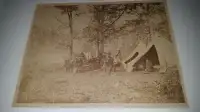 Photo Antique 1860s Hunt Camp Framed