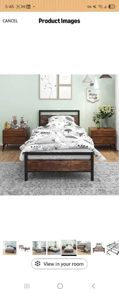 Twin Bed Frame and mattress - Barely used, View more