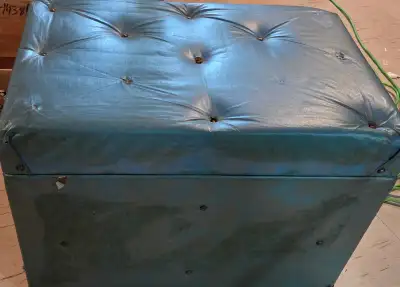 Tufted record storage ottoman, View more