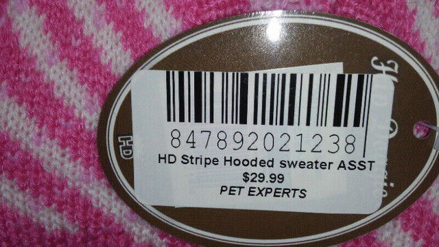 Hip Doggie Candy Striped Hooded Sweater - Medium New in Accessories in Edmonton - Image 3