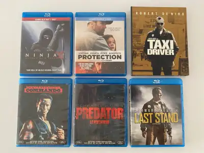 Ninja II - $5 Homefront - $5 Taxi Driver Special Edition - $20 Commando - $5 Predator - $5 Last Stan...