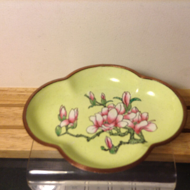 Antique Chinese Cloisonne Enamel Small Plate in Arts & Collectibles in Vancouver