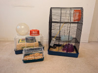 Hamster cage set with accesories
