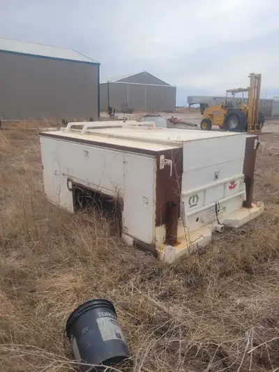 This service body is 8ft long 79in wide 42in tall. Owner before me had it just trailer mounted.
