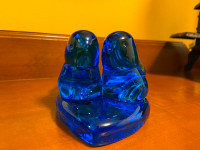 Leo Ward Bluebirds Of Happiness Art Glass Paperweight Signed