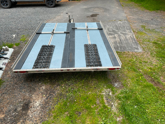 SALE PENDING Double aluminum tilt snowmobile trailer 101” x 10’ in Cargo & Utility Trailers in Kenora