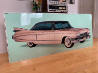 Grosse affiche publicitaire Cadillac Fleetwood 1959