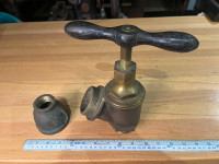 Antique Steam Punk huge solid brass valve & reducer