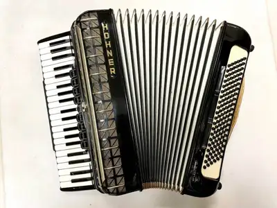 HOHNER  120 BASE PIANO ACCORDION FOR SALE OR TRADE FOR 72 BASE, View more