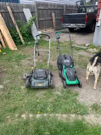 Both work no issues! Electric lawn mower set 