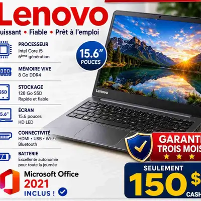 LAPTOP LENOVO 15.5"- i5 4eGen- 8GO- 128GO*SSD, View more
