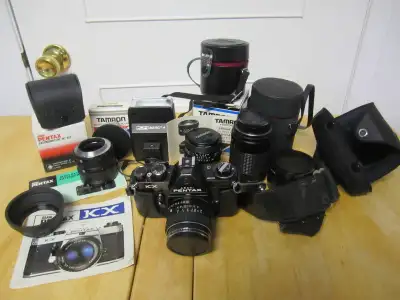 Caméra argentique 35 mm Asahi Pentax KX et accessoires, View more