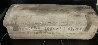 Antique Western Repair Outfit. Repair of boot, shoe, Tinware, Harness. Hows that for diversity. Poss...