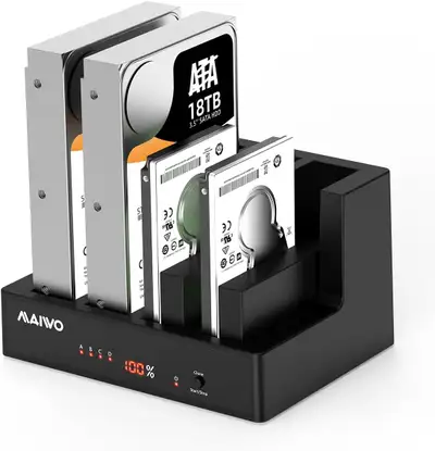 MAIWO 4 Bay Hard Drive Docking Station with Offline Cloning, View more