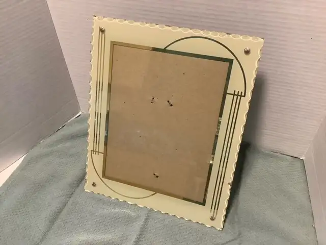 Antique Art Deco Glass Photo Frame62863272147330123