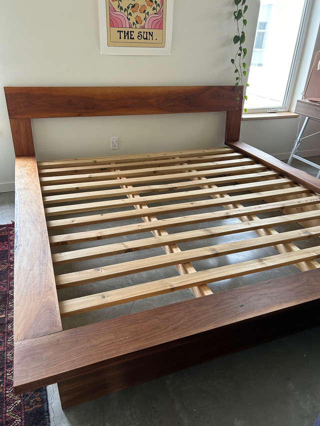 Custom walnut bed frame - king size | Beds & Mattresses | Saskatoon | Kijiji