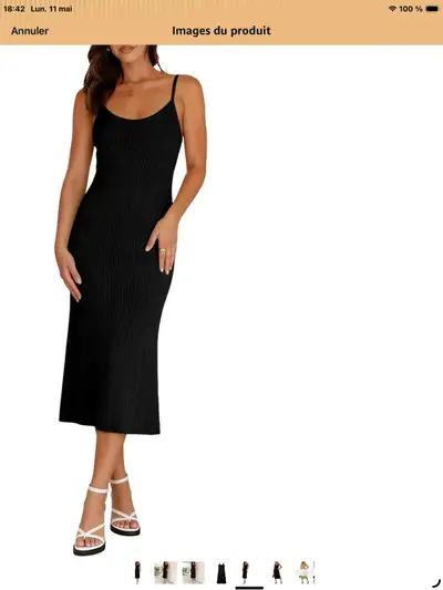 robe noire NEUVE avec bretelles, View more