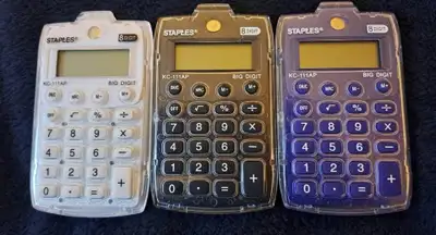 3 Staples Brand 8 Digit Calculators (All 3 for just $5), View more