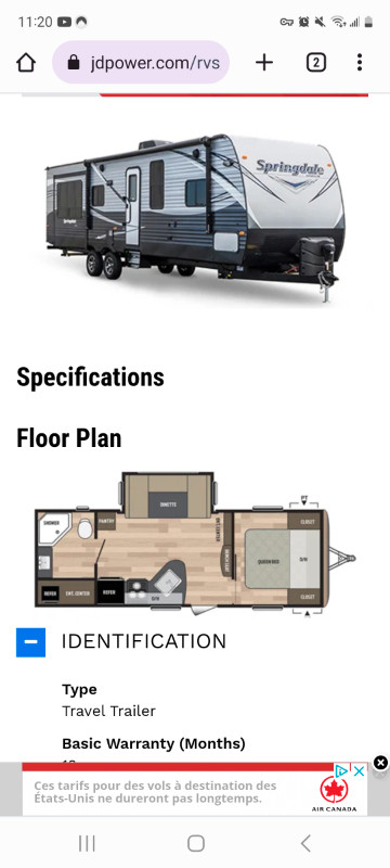 2020 Keystone Springdale SG235RB 27'5" Camper in Travel Trailers & Campers in Truro