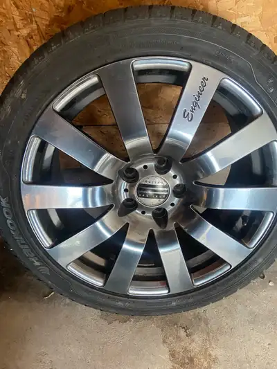 Selling 18” phat cat rims that are on hankook winter tires. Tires are old. Rims are 8/10 5x114.3 Nee...
