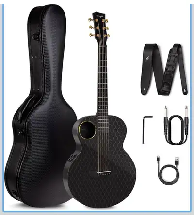 Enya Carbon Fiber Acoustic Electric Guitar X4 Pro Mini AcousticP, View more