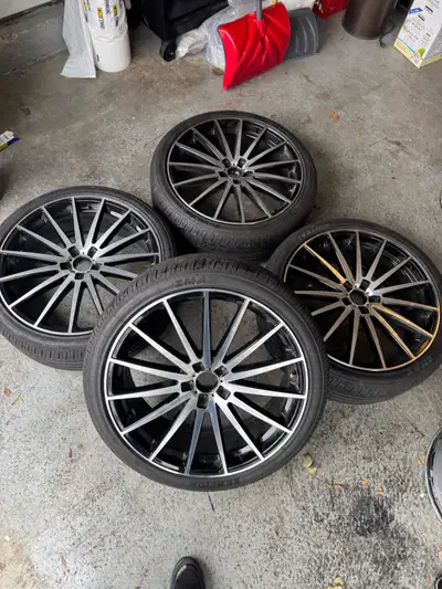 22 inch 5x112 luxury wheels Size: 22 inch Bolt Pattern: 5x112 Condition: Excellent barely used Tpms...