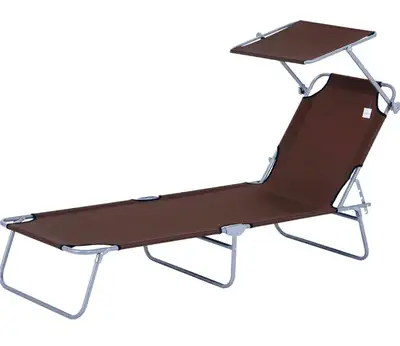 Outsunny Adjustable Folding Chaise Lounge with Awning, View more