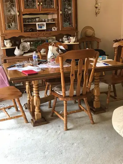 Dining table and chairs, View more