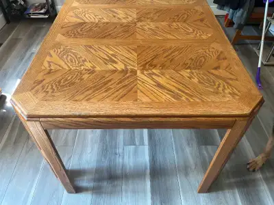 table with leaf and 6 matching chairs, View more