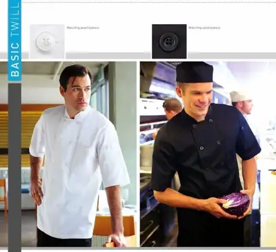 MEDICSTOX CHEF,WAITSTAFF 3/4&SHORT SLEEVE DOUBLEBREASTED UNIFORM, View more