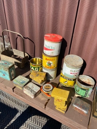 Tobacco tins cans antique 