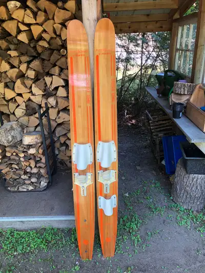 Vintage Aqua Rite Wood Water Skis, View more