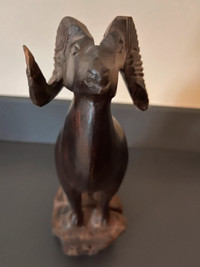 Vintage Hand Carved African Wood Ram