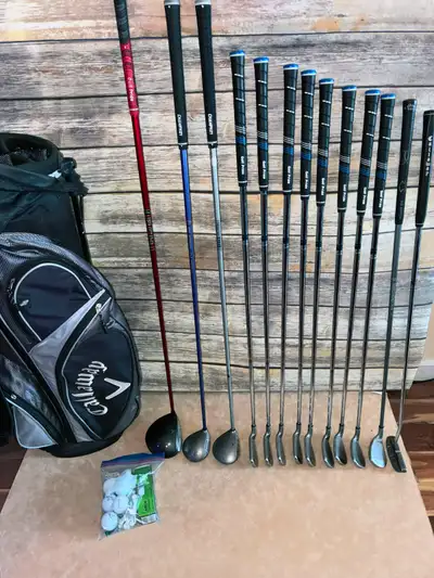 Callaway 13 piece golf club set – RH Driver – Callaway Big Bertha Titanium 454 - 44.5” - Oversized H...