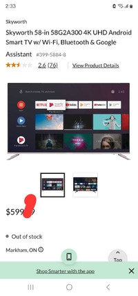 58" SKYWORTH 4K ANDROID SMART TV FOR $359.99!!READ THE AD