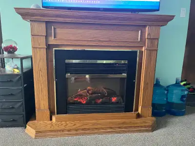 This is a well taken care of non-smoking home electric fireplace woks nicely with or without heat. A...