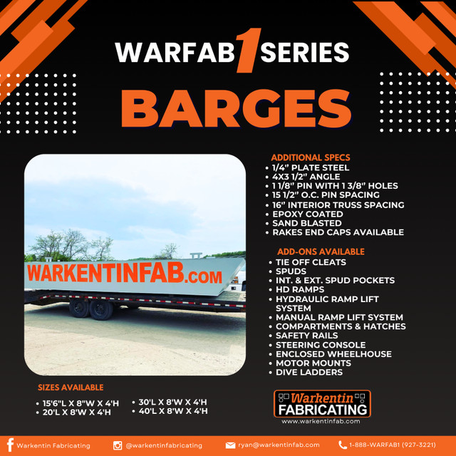 Top WARFAB Barges for Sale dans Autre  à Sherbrooke - Image 3