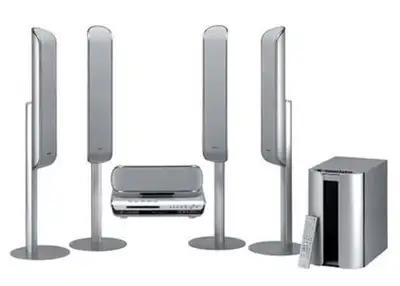 Sony 5.1 surround sound speakers (total of 6) work with Sony's home theater or Denon receiver. All f...