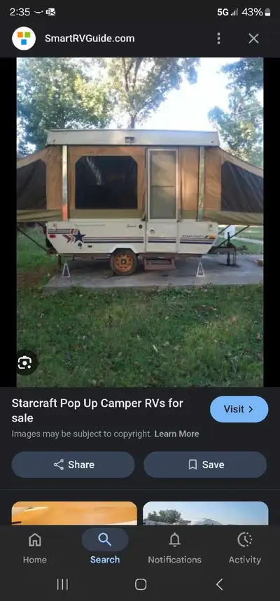 Have a 89 starcraft pop up trailer 2 queen size beds and 1 bed that turns into from sitting area min...