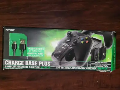 Nyko Charge Base Plus for Xbox One - Xbox Controller Charge Stand with 2 Rechargeable Batteries. Ope...