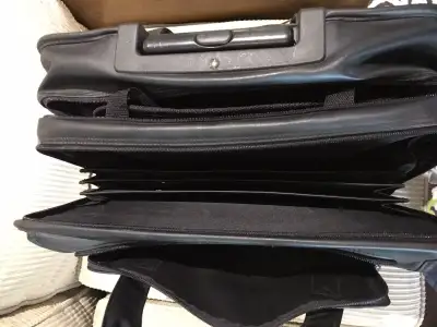 Bugatti Black Leather Business Case with Wheels (new with tags), View more