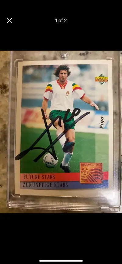 1993 Upper Deck Luis Figo Rookie Card autographed , View more