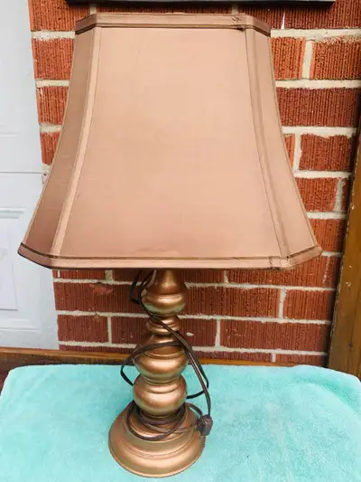 Metal base  Vintage tall Table LAMP with shade, View more