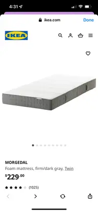Twin Bed Mattress, Bed Frame, and Box Spring