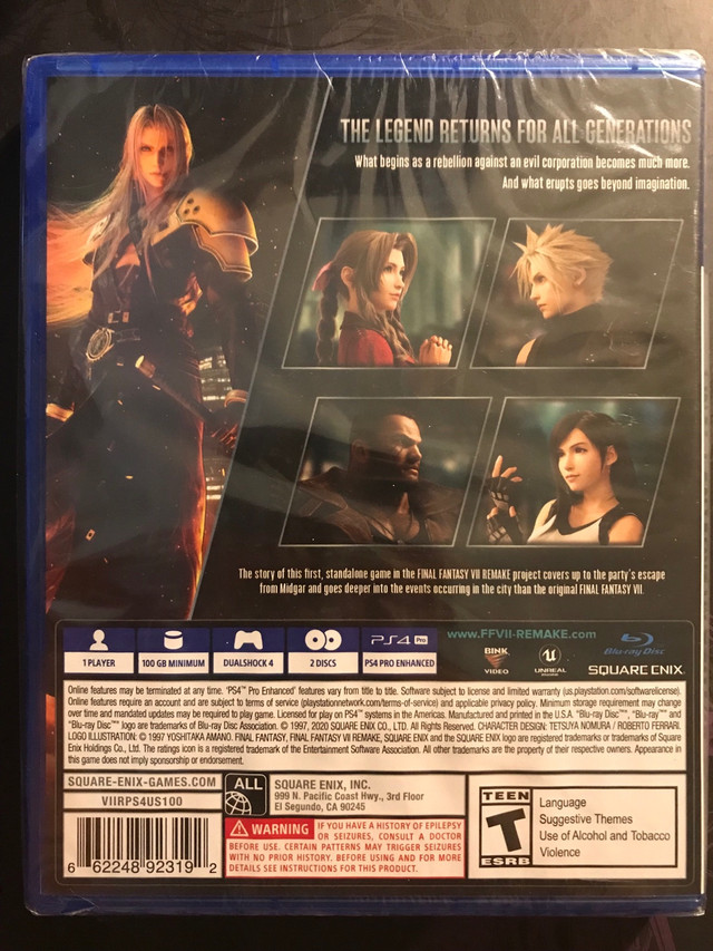 BRAND NEW Final Fantasy VII Remake in Sony Playstation 4 in Whistler - Image 3